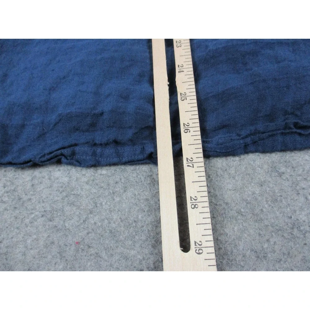 ANOKHI Shirt Mens Extra Large Blue Linen Button Up Relaxed Breathable Camp